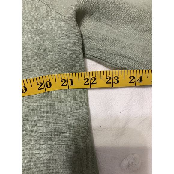 Valentina Naldi Italy Kimono Cardigan 100% Green Linen Crochet Embroidery Sz OS - Picture 4 of 8